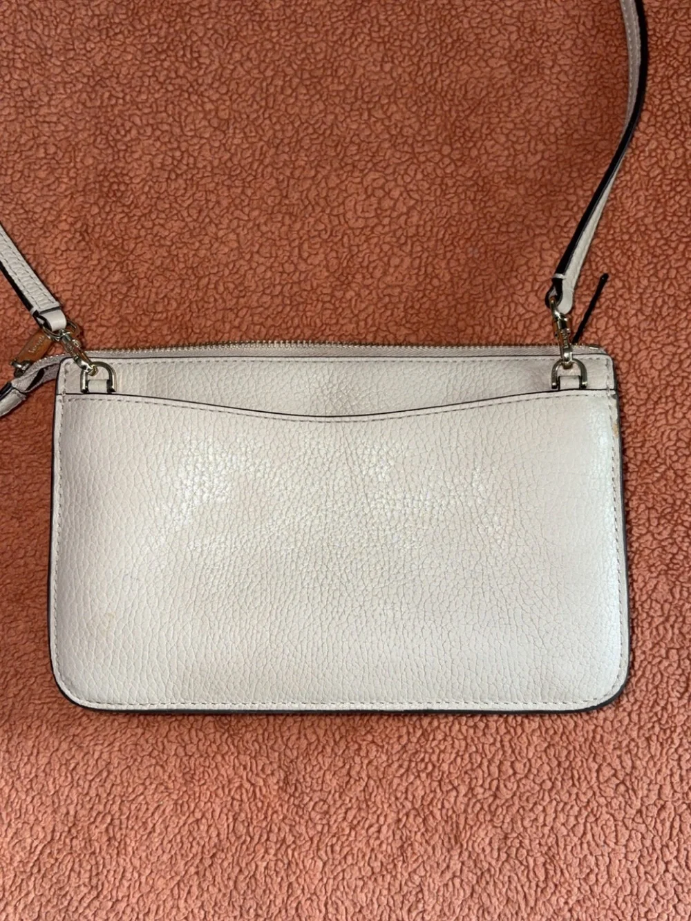 kate spade White and Taupe Two-Tone Leather Crossbody